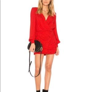 NWT Free People Let's Dance Dress Red Mini Leopard